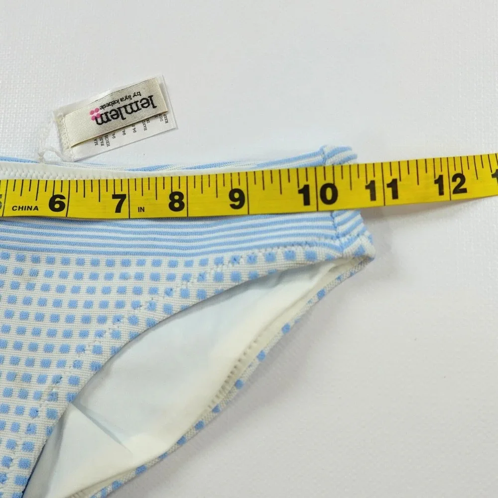 Lemlem Semira Sky Girls Bikini Bottoms XS S Light Sky Blue Jacquard Swim Lot 2pc